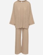 jumelle Set casual maro deschis Bluză cu mânecă lungă și Pantaloni largi Trulla