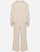 jumelle Set de Trening Bej deschis cu Viscoză în Stil Retro Bluză și Pantaloni Largi Lavriz