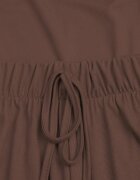 jumelle Set din material fluid cu vâscoză pantaloni largi și bluză Pebosea Maro