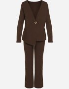 jumelle Set Maro Tricotat din Vâscoză Asimetric Cardigan și Pantaloni Unallea