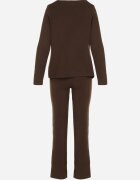 jumelle Set Maro Tricotat din Vâscoză Asimetric Cardigan și Pantaloni Unallea