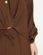 jumelle Set maro vâscoză oversize Cămașă și Pantaloni cu elastic în talie Natilira