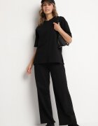 jumelle Set Negru Din Bumbac Pantaloni Largi și Tricou cu Decupaje Norpio