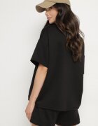 jumelle Set Negru Oversize cu viscoză Tricou și Pantaloni scurți cu imprimeu Liravella
