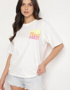 jumelle T-shirt Alb din bumbac Decorat cu imprimeu Odalva