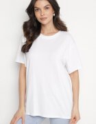 jumelle Tricou Alb din Bumbac în Stil Clasic Tulseli