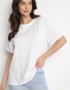 jumelle Tricou Alb din Bumbac în Stil Clasic Tulseli