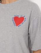 jumelle Tricou Gri De Bumbac cu motiv inimă Liorlie