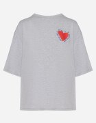 jumelle Tricou Gri De Bumbac cu motiv inimă Liorlie