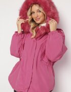 jus de pom Geacă Roz Parka Oversize cu blană Mitto