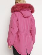 jus de pom Geacă Roz Parka Oversize cu blană Mitto