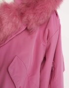 jus de pom Geacă Roz Parka Oversize cu blană Mitto