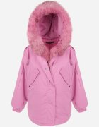 jus de pom Geacă Roz Parka Oversize cu blană Mitto