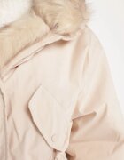 jus de pom Jachetă Parka Bejă Oversize cu Blană Mitto