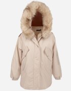 jus de pom Jachetă Parka Bejă Oversize cu Blană Mitto