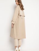 jus de pom Palton Trenci Bej Oversize cu Nasturi Kalei