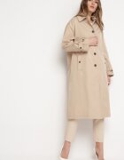 jus de pom Palton Trenci Bej Oversize cu Nasturi Kalei