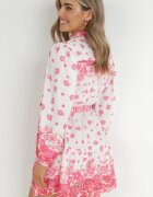 jusdepom Rochie Cămașă Fucsia cu Nasturi și Elastic în Talie Melija