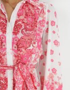 jusdepom Rochie Cămașă Fucsia cu Nasturi și Elastic în Talie Melija