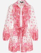 jusdepom Rochie Cămașă Fucsia cu Nasturi și Elastic în Talie Melija
