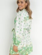 jusdepom Rochie tip cămașă verde deschis cu nasturi și elastic în talie Melija
