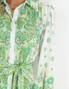 jusdepom Rochie tip cămașă verde deschis cu nasturi și elastic în talie Melija