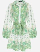 jusdepom Rochie tip cămașă verde deschis cu nasturi și elastic în talie Melija
