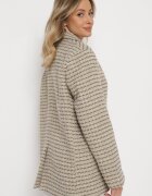 jusdepom Sacou Gri-bej de Tweed Retro cu un singur rând de nasturi Asaretta