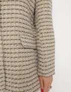 jusdepom Sacou Gri-bej de Tweed Retro cu un singur rând de nasturi Asaretta