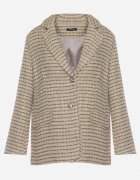 jusdepom Sacou Gri-bej de Tweed Retro cu un singur rând de nasturi Asaretta