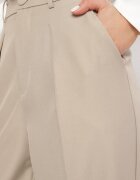 jusdepom Pantaloni bej de costum cu talie înaltă Annellis