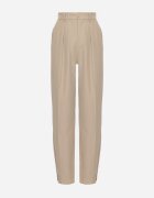 jusdepom Pantaloni bej de costum cu talie înaltă Annellis