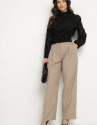 jusdepom Pantaloni Bej Largi De Costum Talie Înaltă Nalinas