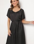 jusdepom Rochie Neagră tip cutie cu Decolteu Barcă Legată în Talie Sonaliris