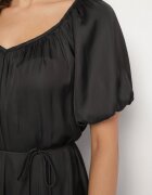 jusdepom Rochie Neagră tip cutie cu Decolteu Barcă Legată în Talie Sonaliris