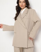 jusdepom Sacou Bej în două rânduri Oversize Croială Boxy Cornelita