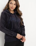 kamaella Bluză de velur bleumarin cu broderie Akiffa