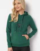 kamaella Hanorac clasic verde cu polar tip pulover și decorat cu imprimeu Lettora