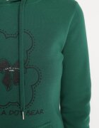 kamaella Hanorac clasic verde cu polar tip pulover și decorat cu imprimeu Lettora