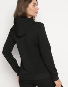 kamaella Hanorac Negru din fleece cu borduri elastice decorat cu imprimeu Mleza