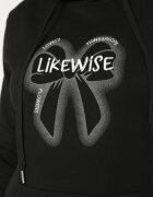 kamaella Hanorac Negru din fleece cu borduri elastice decorat cu imprimeu Mleza