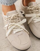kang you Sneakers Bej Decorați cu cusături și șireturi duble Coraera