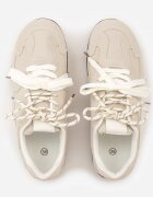 kang you Sneakers Bej Decorați cu cusături și șireturi duble Coraera