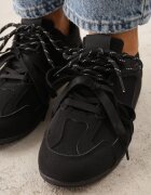 kang you Sneakerși Negri Decorați cu cusături și șireturi duble Coraera