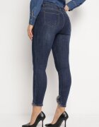 kiss pink Blugi bleumarin Skinny Decorați cu blăniță și perle Onuset