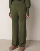  Komplet Verde Tricotat cu Vâscoză Bluză tip golf cu elastic și Pantaloni largi Noridra