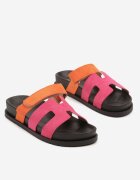 l.day Papuci Fucsia din Imitație de Velur cu Velcro cu Decupaje Decorative Nimiritha