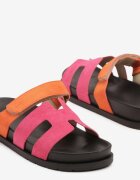 l.day Papuci Fucsia din Imitație de Velur cu Velcro cu Decupaje Decorative Nimiritha
