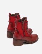 lady glory Botine Bordo-Roșii cu toc gros decorate cu fermoar Salittea