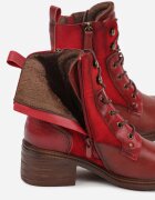 lady glory Botine Bordo-Roșii cu toc gros decorate cu fermoar Salittea